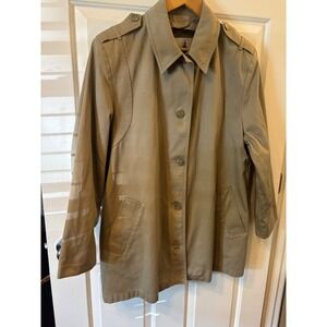 Misty Harbor Original Tan Khaki Trench Rain Jacket Coat Womens 14 Epaulettes